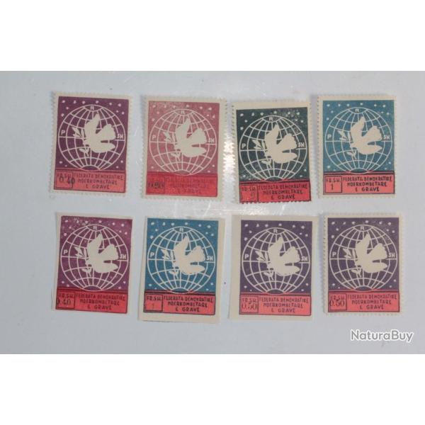 Timbres Albanie Federata demokratike dentel� et non dentel� 1946