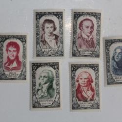Timbres France personnage c&eacute;l&egrave;bre 1950 neufs