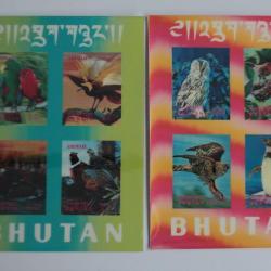 Timbres 2 blocs Bhutan air mail birds 3d 1969 neufs