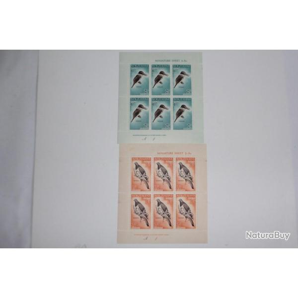 Timbres 2 blocs Nouvelle Z�lande Miniature Sheet Bird 1960 Neufs