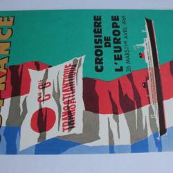 Brochure Croisi&egrave;re Europe 1969 Coupe longitudinale Paquebot France