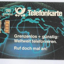 T&eacute;l&eacute;carte &agrave; puce Allemagne Grenzenlos 1989