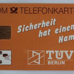 T&eacute;l&eacute;carte &agrave; puce Allemagne T&Uuml;V Berlin Sicherheit 1988