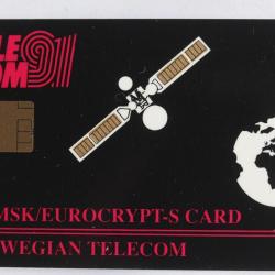 T&eacute;l&eacute;carte &agrave; puce Norv&egrave;ge ITU Palexpo 91 Geneva Eurocrypt-S Card