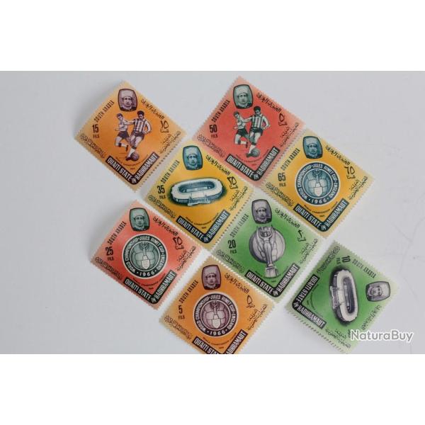 Timbres South arabia Qu'aiti state in Hadhramaut football 1966 neufs