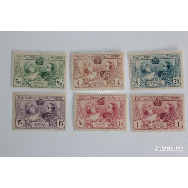 Timbres Espagne Exposition industriel de Madrid 1907