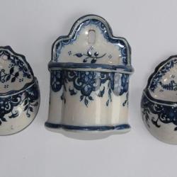 Bouquetières d'applique faïence Quimper