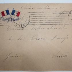 Enveloppe France d'abord service des prisonniers 1914