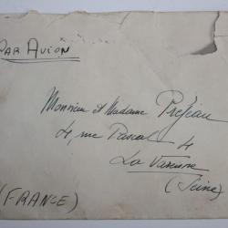 Enveloppe Iran par avion shah mohammed 1950