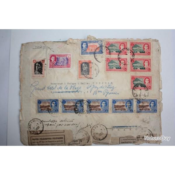 Enveloppe Iran par avion shah mohammed poste telegraphes 1950