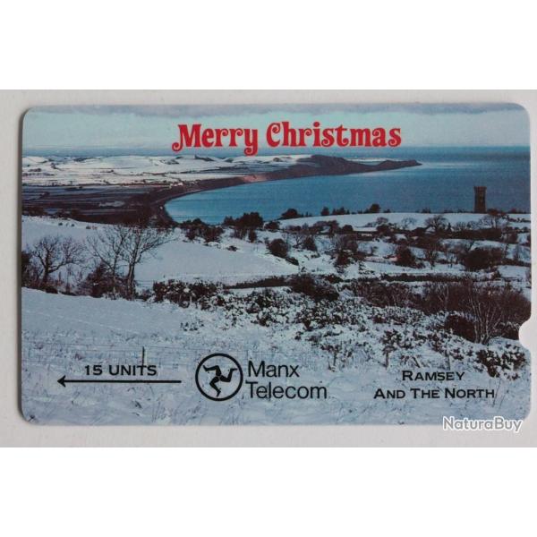 T�l�carte GPT �le de Man Merry Christmas 1988