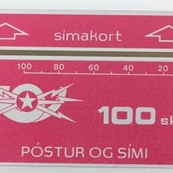 Télécarte L&G Islande Símakort 100 skref 601A 1986