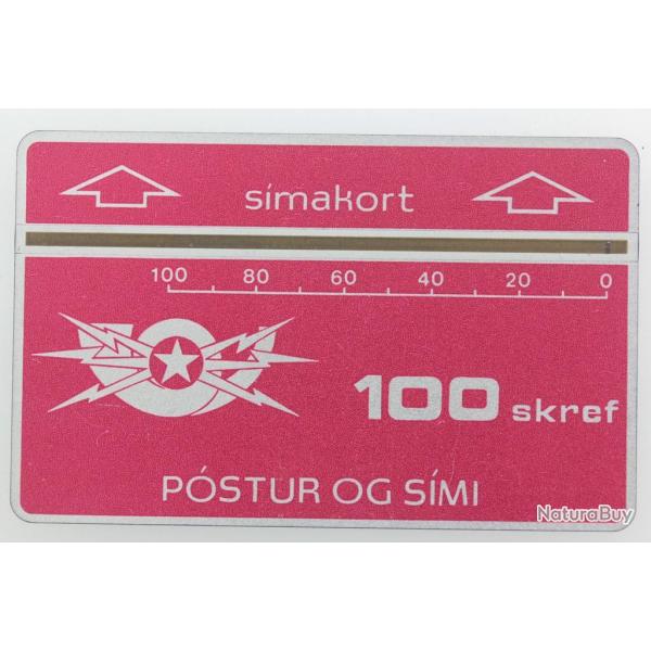 T�l�carte L&G Islande S�makort 100 skref 601A 1986