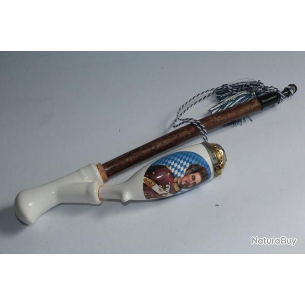 Ancienne pipe en porcelaine Roi Louis II Bavi�re