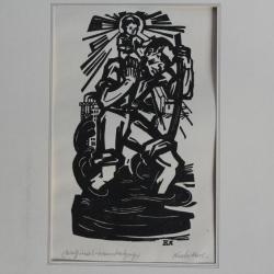 Bois grav&eacute; original Krebs Karl Auf der Flucht