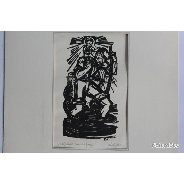 Bois grav� original Krebs Karl Auf der Flucht