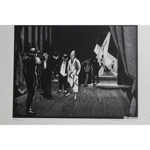 Bois grav� original Cirque Marc GONTHIER