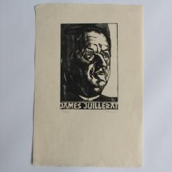 Bois grav&eacute; original James Juillerat par Laurent BOILLAT Suisse