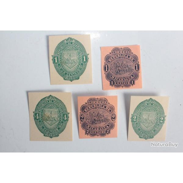 Timbres r�publique du Nicaragua UPU 1890-1892