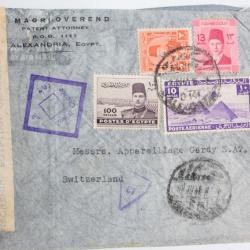 Enveloppe &Eacute;gypte poste a&eacute;rienne censor 1937