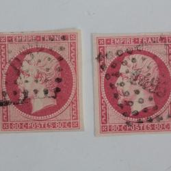 Timbres France Napol&eacute;on III empire franc 80c coloris diff&eacute;rent 1859