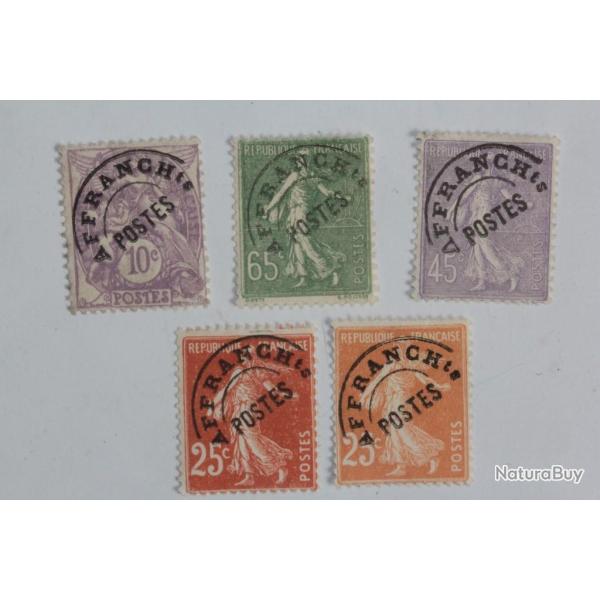Timbres France pr�-oblit�r� blanc et semeuse 1927-1929