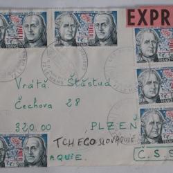 Enveloppe France PJ 24h du mans expr&egrave;s destination Tch&eacute;coslovaquie 1976