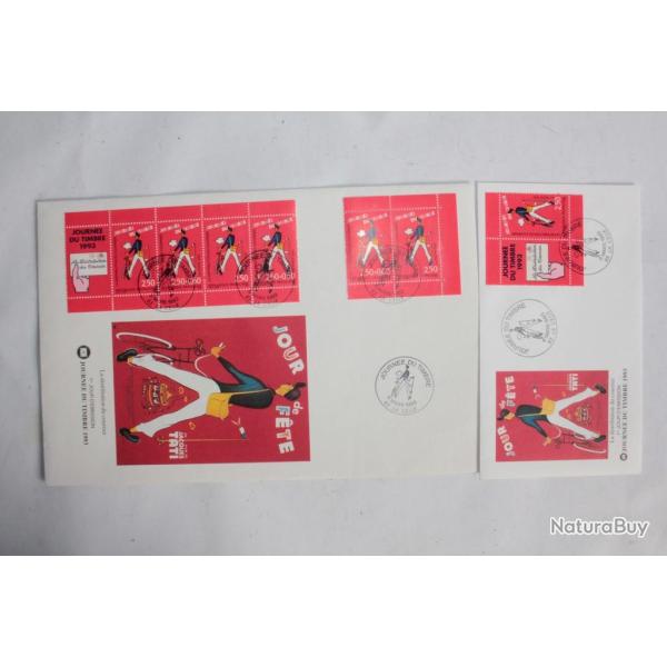Enveloppes France FDC grand et petit format journ�e du timbre 1993