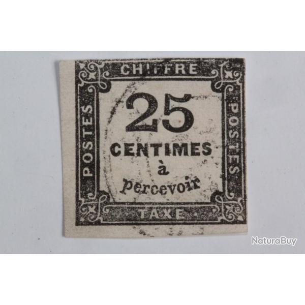 Timbre France Taxe 25c noir type I obl de province 1871-78
