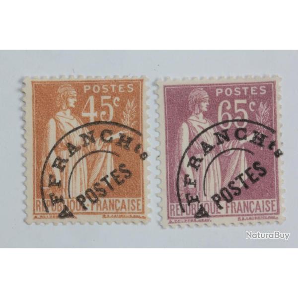 Timbres France pr�-oblit�r� type paix 1933
