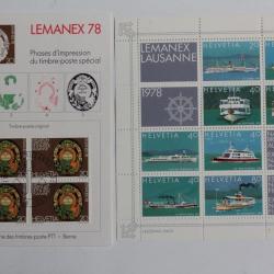Timbres Suisse Lemanex exposition nationale Lausanne 1978 neufs