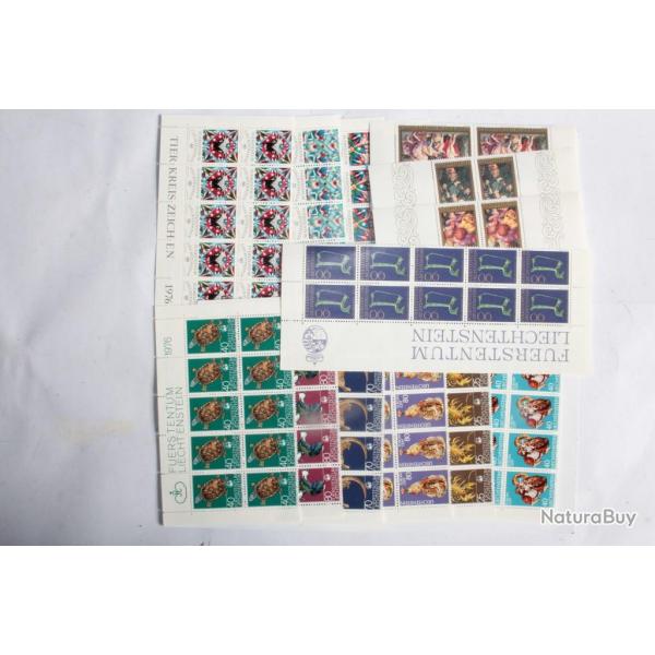 Lot Timbres Liechtenstein 14 demi planche 1976 neufs