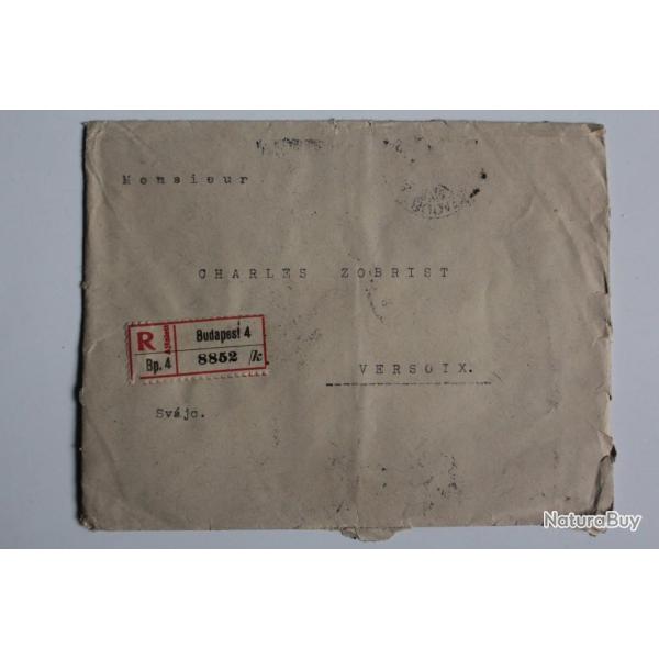 Enveloppe Hongrie Budapest recommand�e 1928