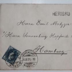 Enveloppe Herisau Allemagne cachet Appenzellwinkeln 1901