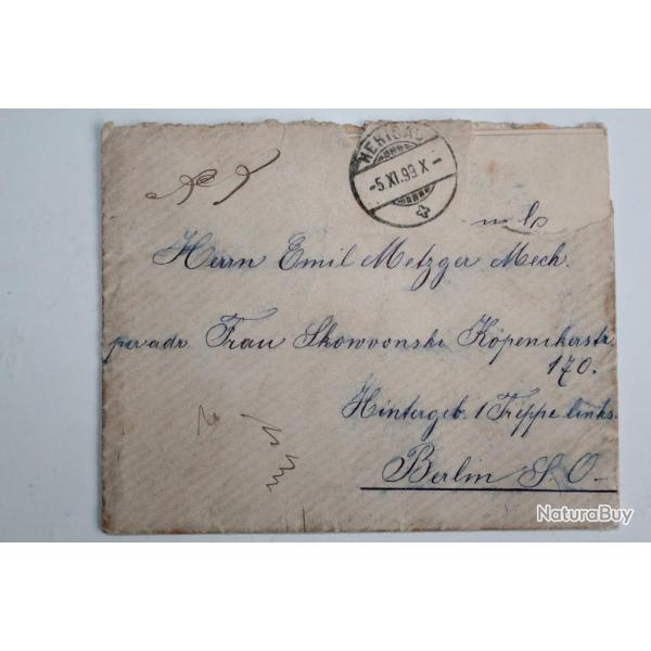 Enveloppe Allemagne Herisau cachet Bestellt vom postamte 1899