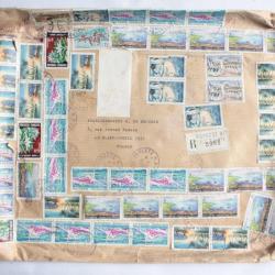 Enveloppe air mail Polynésie française Papeete Tahti 1970