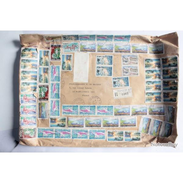 Enveloppe air mail Polyn�sie fran�aise Papeete Tahti 1970