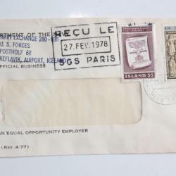 Enveloppe department of the navy U.S Forces Iceland 1978