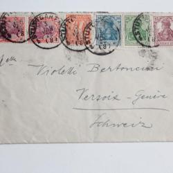 Enveloppe Timbres Allemagne cachet Stuttgart 1922