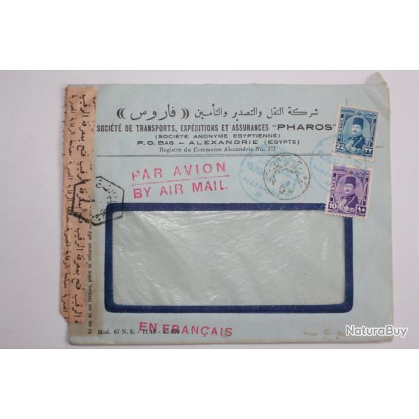 Enveloppe air mail �gypte Caire censor 1949