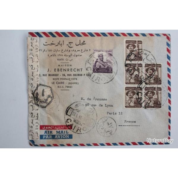 Enveloppe air mail �gypte Caire censor 1953