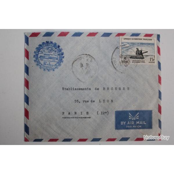 Enveloppe air mail S�n�gal Lacombe 1957