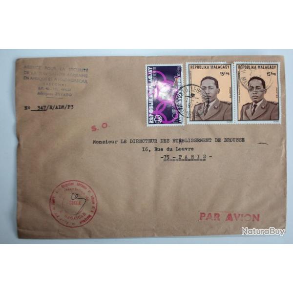 Enveloppe r�publique malaga Agence navigation a�rienne d'Afrique 1977