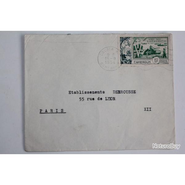 Enveloppe timbre Cameroun Lib�ration 1954