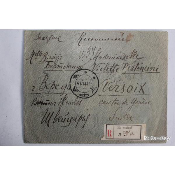 Enveloppe timbre Russie par paire recommand� 1915