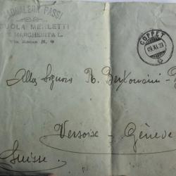 Enveloppe Italie maddalena passi scuola merletti 1923