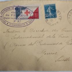 Enveloppe Soci&eacute;t&eacute; fran&ccedil;aise secours aux bless&eacute;es comit&eacute; du perreux 1914