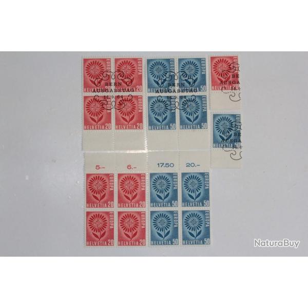 Timbres Suisse Europa bloc x4 1964 FDC et neufs