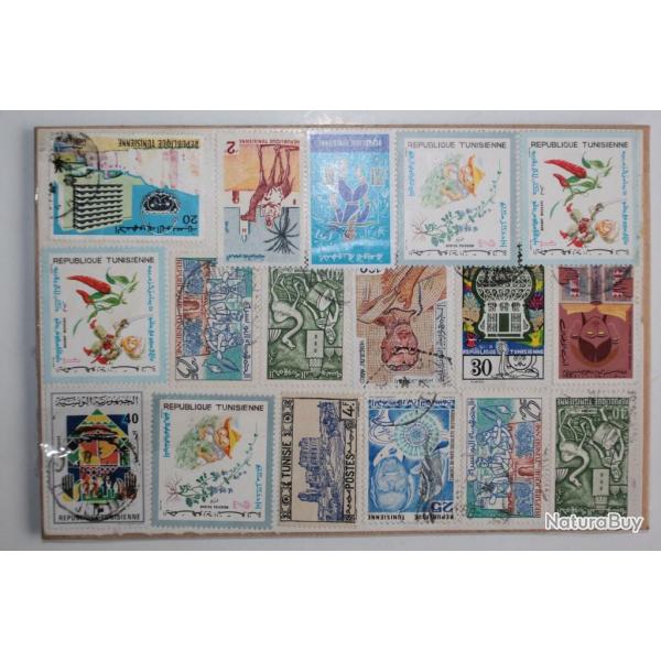 Timbres Tunisie sur planche 1975-1985