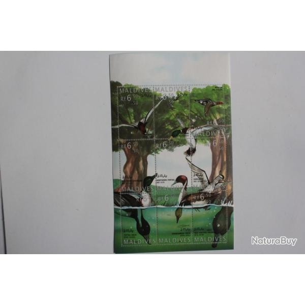 Timbres bloc Maldives canard/duck 1975 neufs